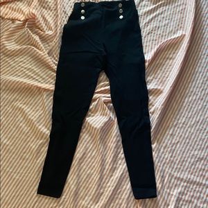 Black Formal Slacks with Gold Buttons